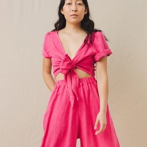 Nettle Studios set- Tied Front to Back top and Mid Easy Pant